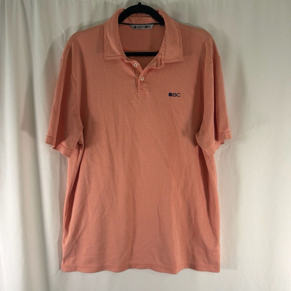 Black Clover Golf Polo Men's XL Orange Short Sleeve Collared Pullover
